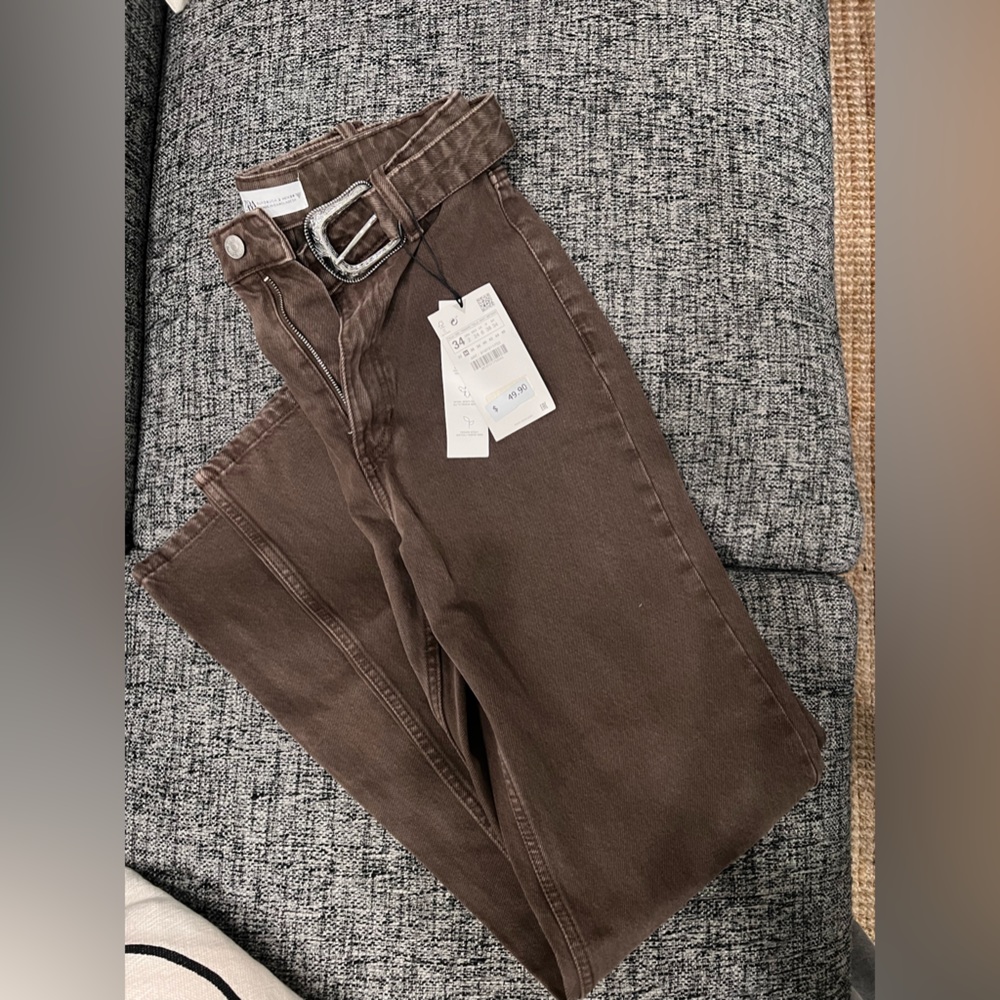 Zara Brown Women's Jeans. NWT - Picture 5 of 7